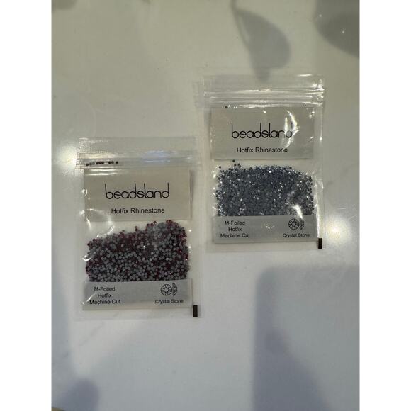 NWT BEADSLAND Crystal & Dark Siam 2mm Rhinestones 2 x 2880 Pieces - Picture 1 of 4